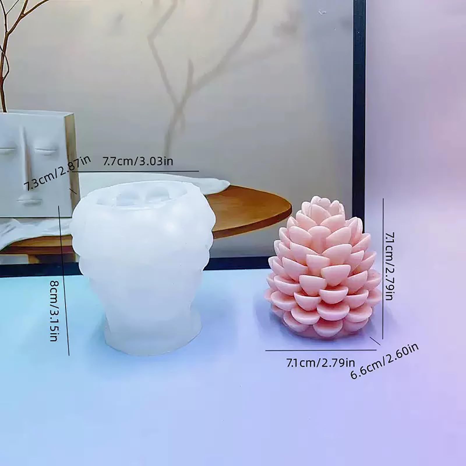 Moldes para velas de Navidad de silicona, flexibles, duraderos, fáciles de demoldar, moldes para hacer velas de pinecona detalladas