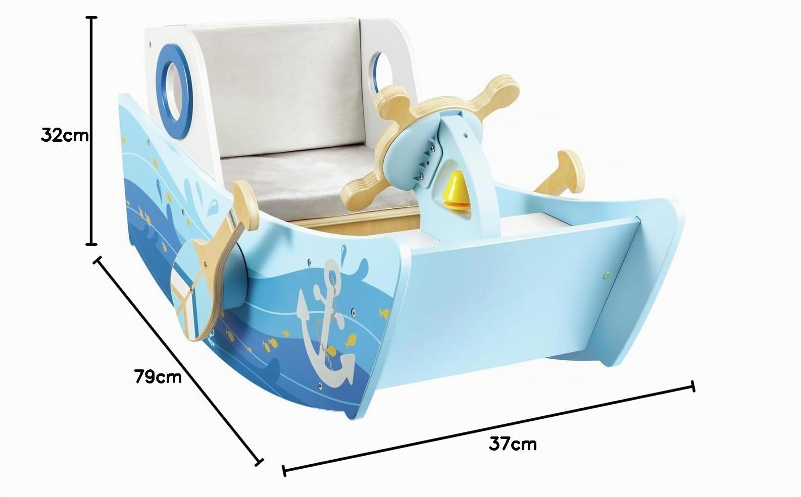 Hape Le Bateau à Bascule du Capitaine - Jouet Interactif pour Enfants dès 12 Mois - Développement de la Motricité, Imagination et Jeu de Rôle Réaliste - Cadeau Fille Garçon, Jeu Éveil