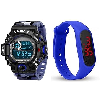 DRITON LED Digital Black Dial Silicone Bracelet Boys Kids Watch Combo Pack of 2-2020 Latest Watches for Boys