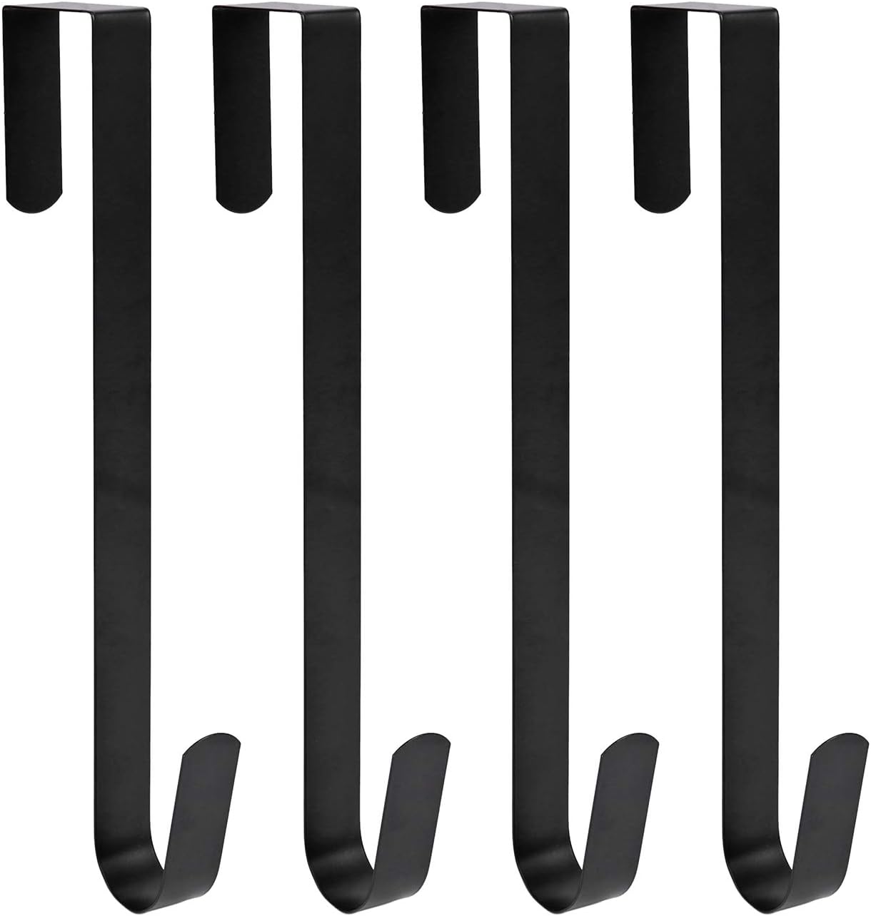 Sattiyrch 15" Wreath Hanger for Front Door,Sturdy Steel Wreath Door Hanger,Over The Door Hanger Hook (Black,4)