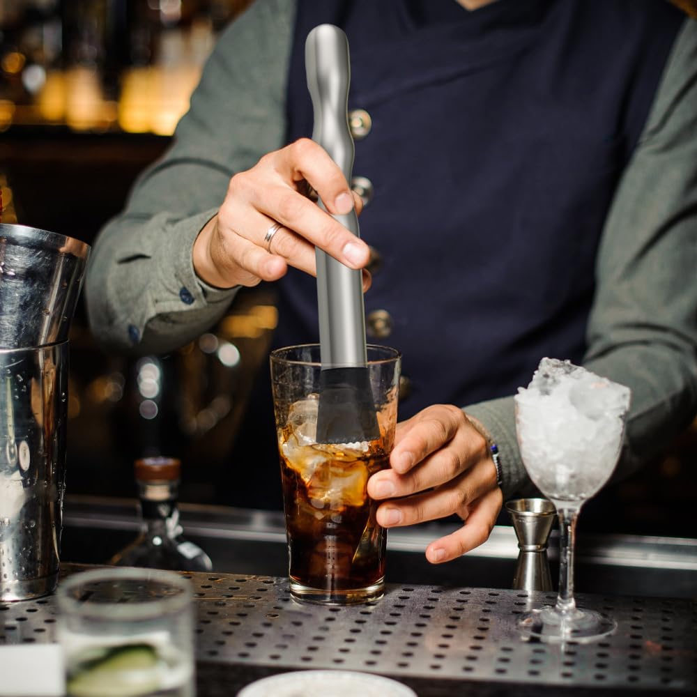 Pilon à Cocktail Acier Inoxydable 25 Cm – Professionnel, Ergonomique, Idéal Pour Mojito, Smash & Co
