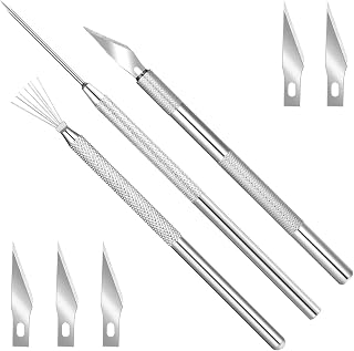 BOHUIZ 3 in 1 Clay Needle Tools, Sculpting Ceramics Pottery Carving Tool with 5 Pcs Cutting Head Clay Sculpting Tools Sculpture Feather Pin Carving Knife Needle Texture Tool for Model Claies Supplies