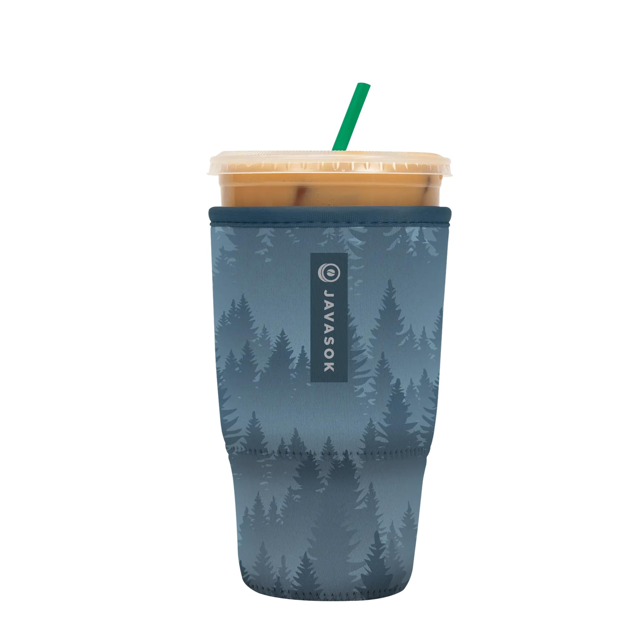 Sok It JavaSok Iced Coffee &amp; Cold Soda Insulated Neoprene Cup Sleeve (Foggy Woods, Large: 30-32oz)