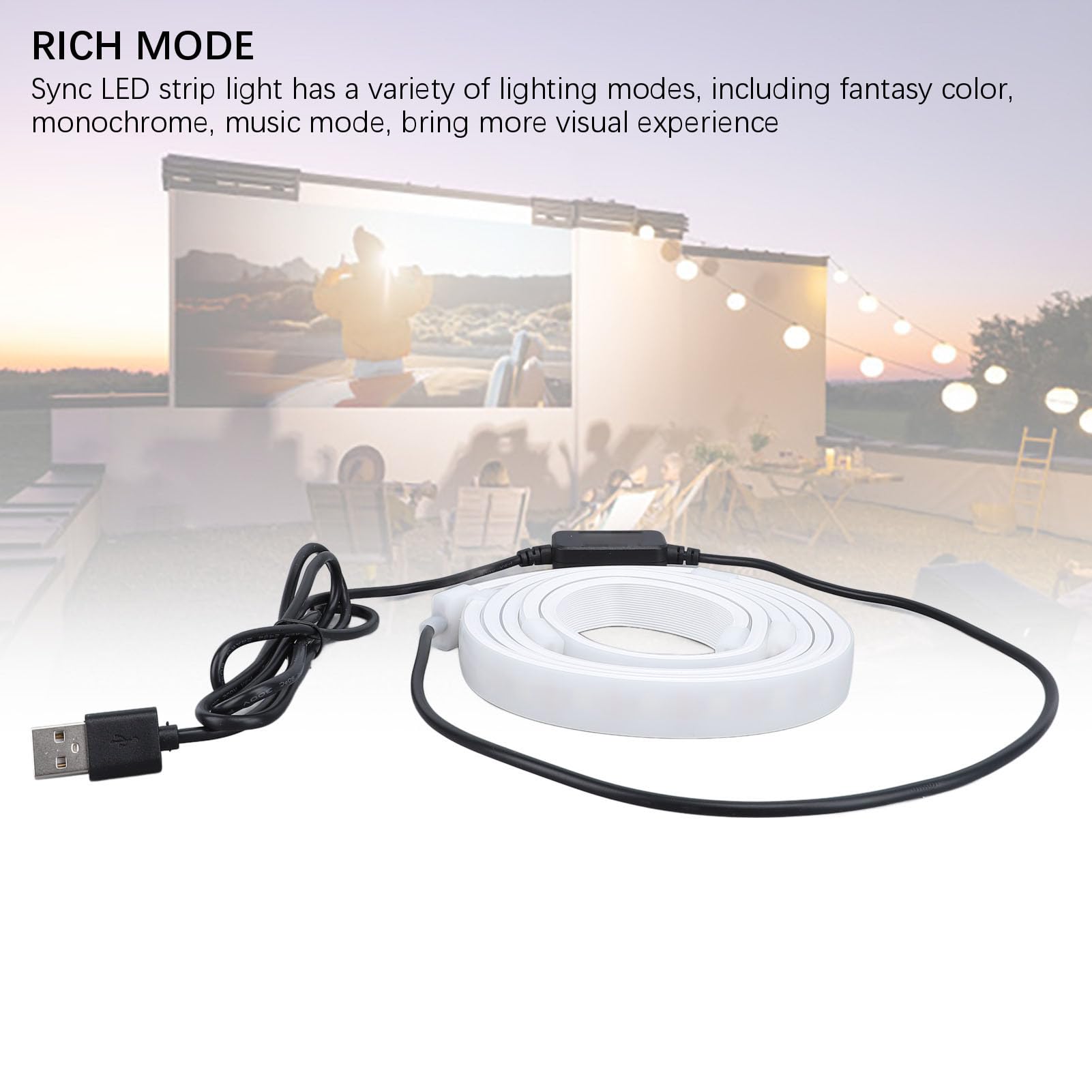 Fockety Retroiluminación LED para TV, Tira de Luces LED que Cambian de Color con Sincronización de Música RGB con 71 Cuentas de Lámpara, Luces LED para TV para Pantallas de 34 Pulgadas