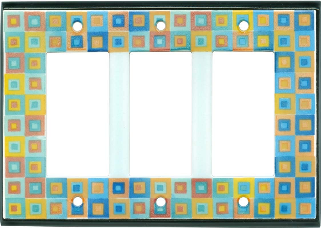 Art Glass Ceramic - 3 Rocker GFCI Decora Switch Covers