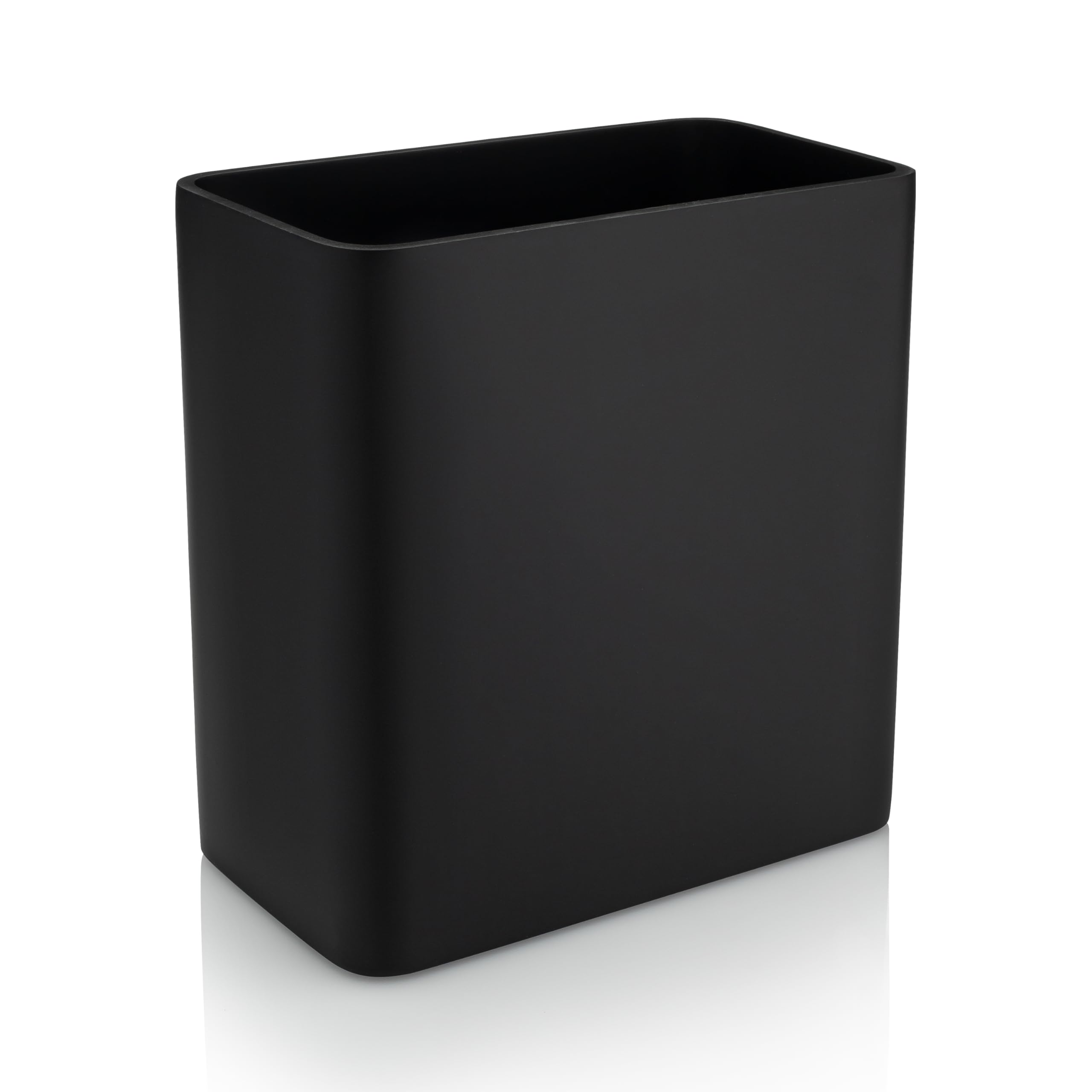 Essentra Home Matte Black Rectangular Trash Can for Home Office Bedroom Bathroom Kitchen - 2 4 Gallon 9