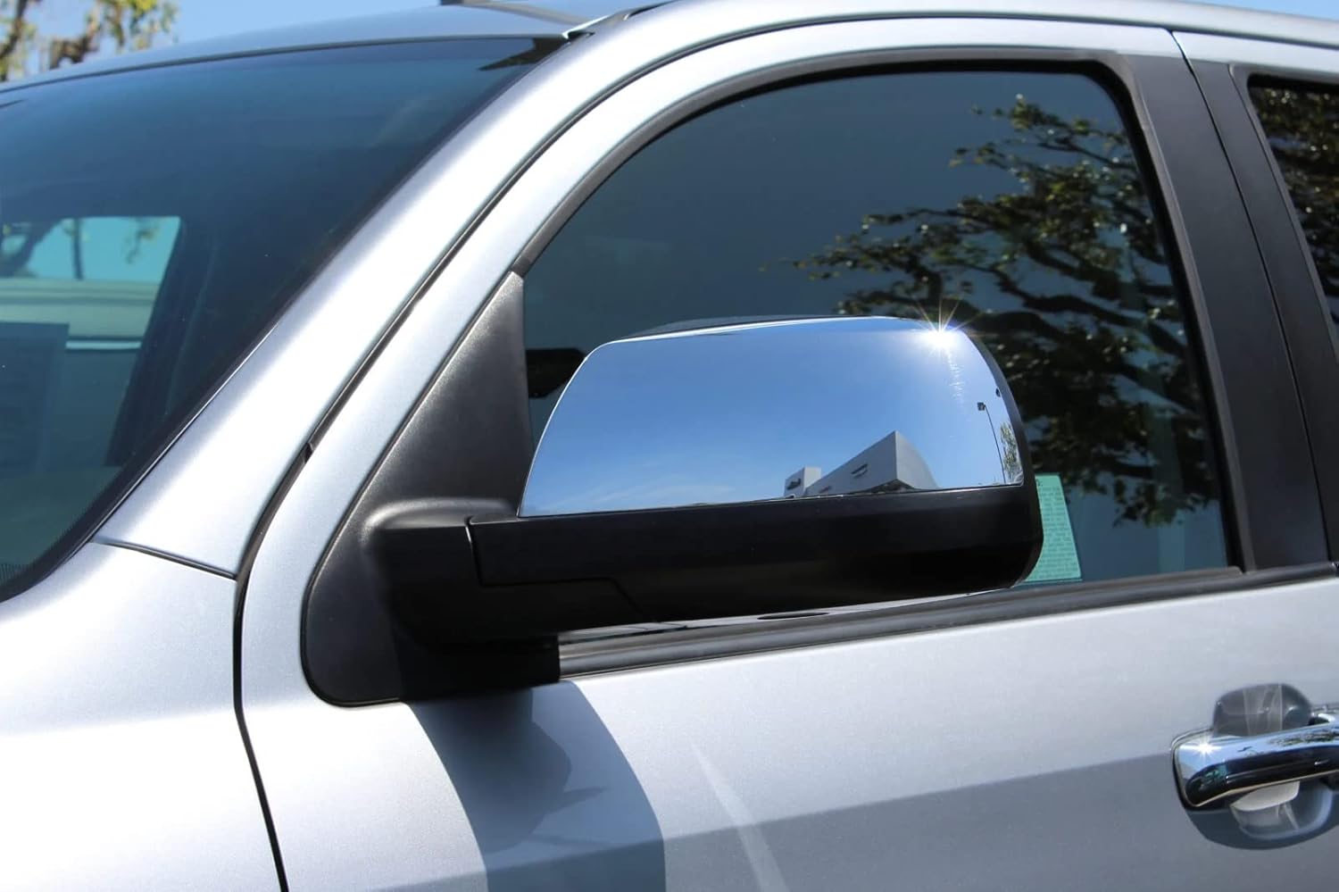 Chrome Side Mirror Upper Top Half Cover For 2007-2021 Toyota Tundra Sequoia