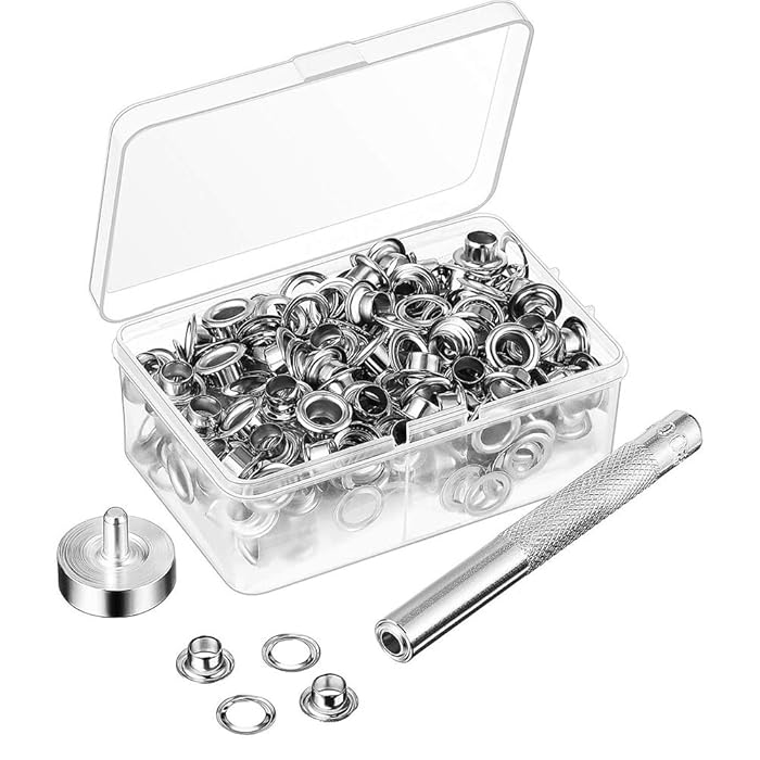 Buy Almabner 100pcs Eyelet Grommet Kit, Spikes Eyelets Leather Craft