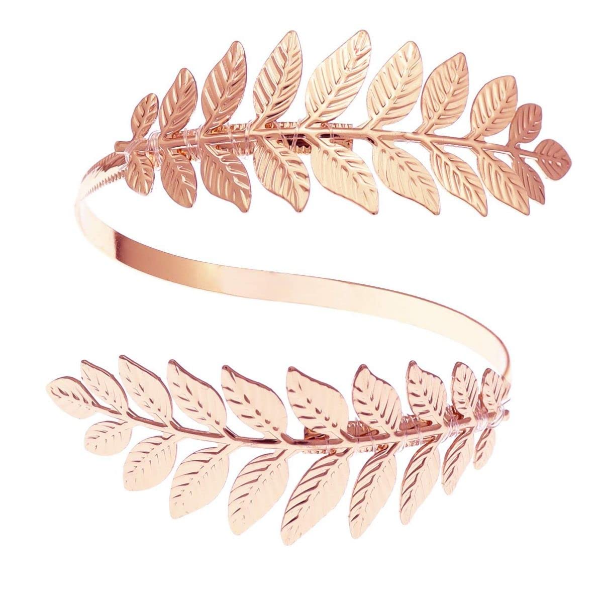 nijosa Brazalete de brazo romano griego, puño de brazo simple, joyería de moda de aleación de boda, brazalete ancho abierto para mujer, pulseras ajustables para mujer, oro rosa
