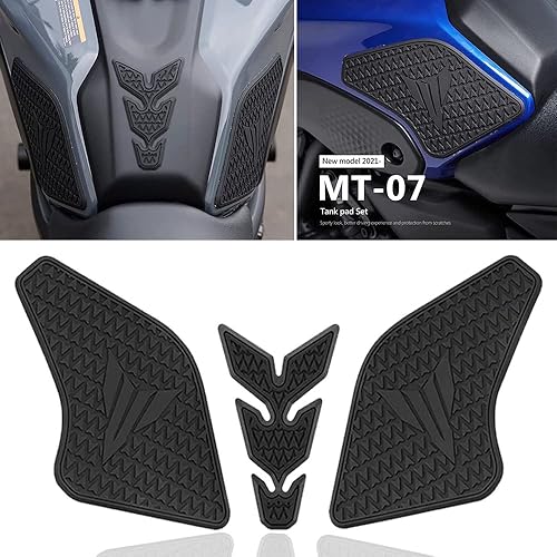 Para MT07 MT-07 2021 2022 nueva motocicleta antideslizante lateral tanque de combustible adhesivo impermeable almohadilla de goma