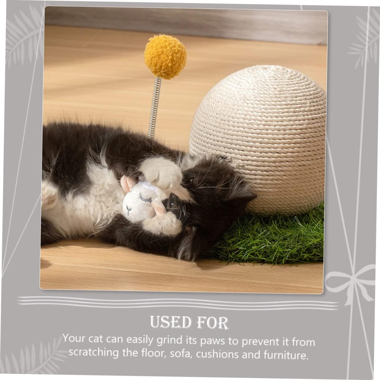 Totority Pet Cat Scratching Ball and Design for Claw Grinding for Indoor Use Prevents Furniture Damage Engaging Play for Kittens and Cats