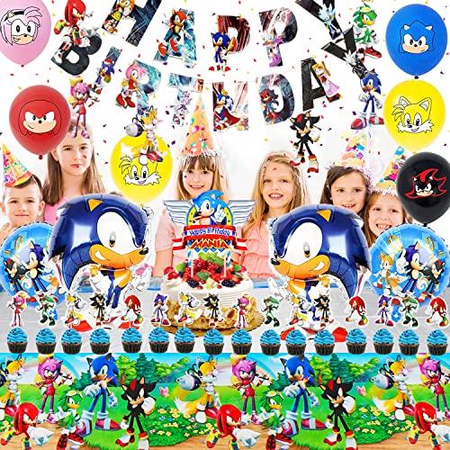Newtic 47pcs Sonic Feste Decorazioni, Palloncini