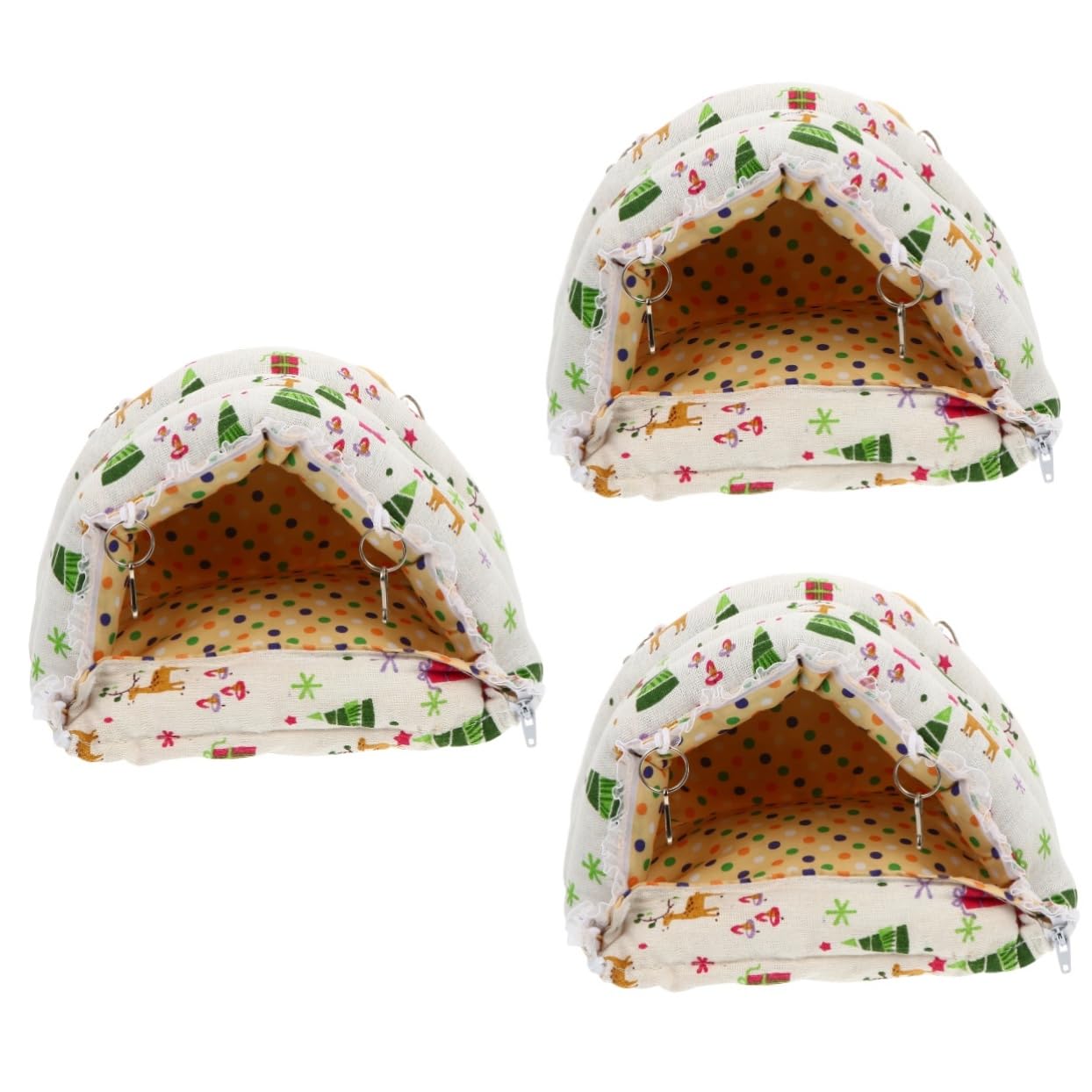 minkissy 3stücke Kleintier Nestzelt Für Hamster Meerschweinchen Und Kaninchen Warmes Halbgeschlossenes Schlafhaus Für Käfige Und Reisen Mit Süßem Design