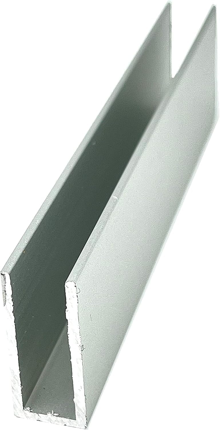 CRL Satin Anodized 1/4" Single Channel with 1" High Wall - 12 ft Long | Requires Cutting Instructions to 94 in or Less for Shipping | Default Cutting is (1) 94 in Length, (1) 50 in Length
