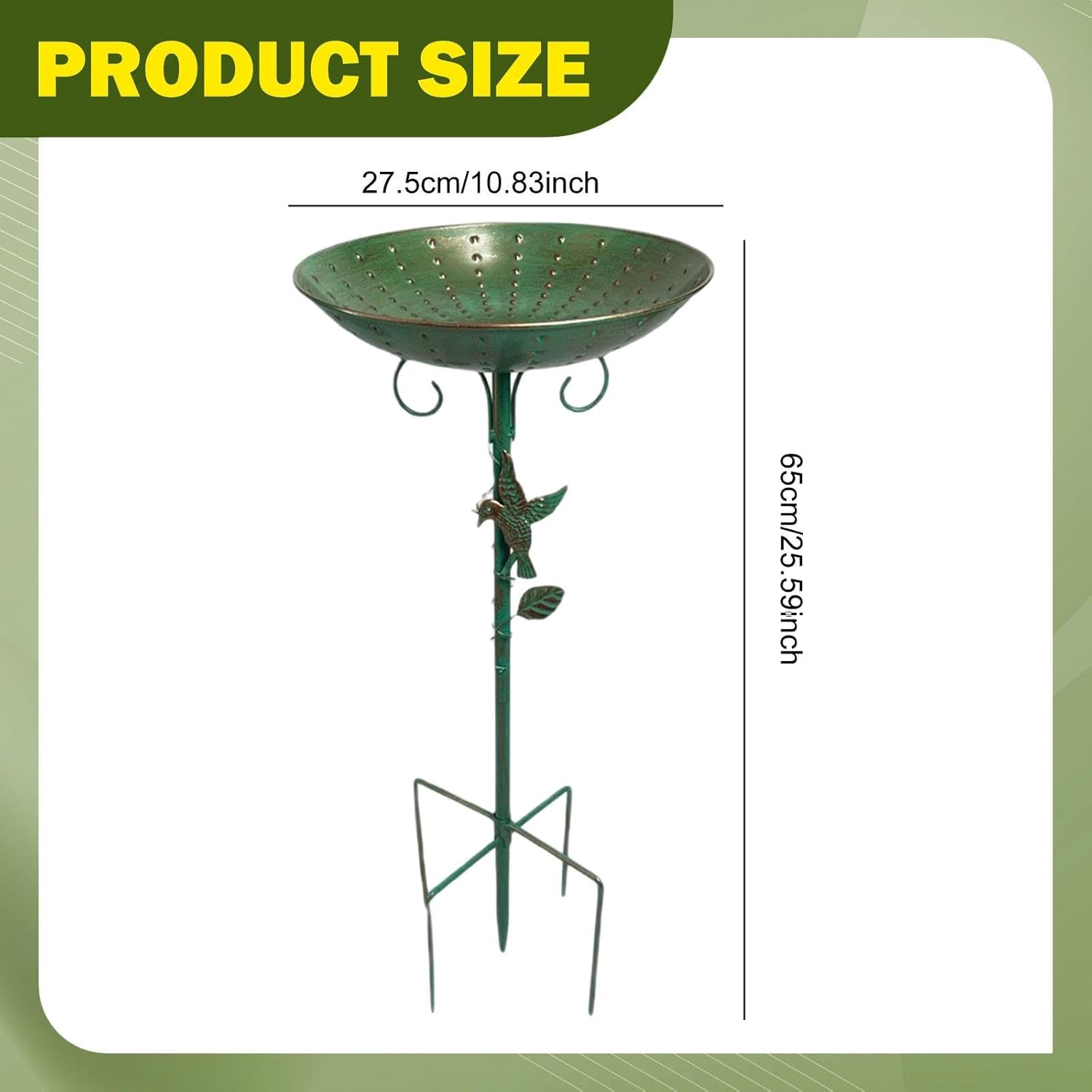 MYCENSE Bird Feeder Bird Bath Accessory Garden Yard Decoration,Iron Feeding Bowl 5 Prong Base for Patio Children Outside Outdoor