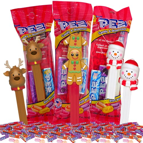 Christmas Candy Dispensers Gift Set, Holiday Characters And Assorted Hard Candies Refill Rolls, Stocking Stuffers, Pack Of 3, Styles May Vary #TOP16