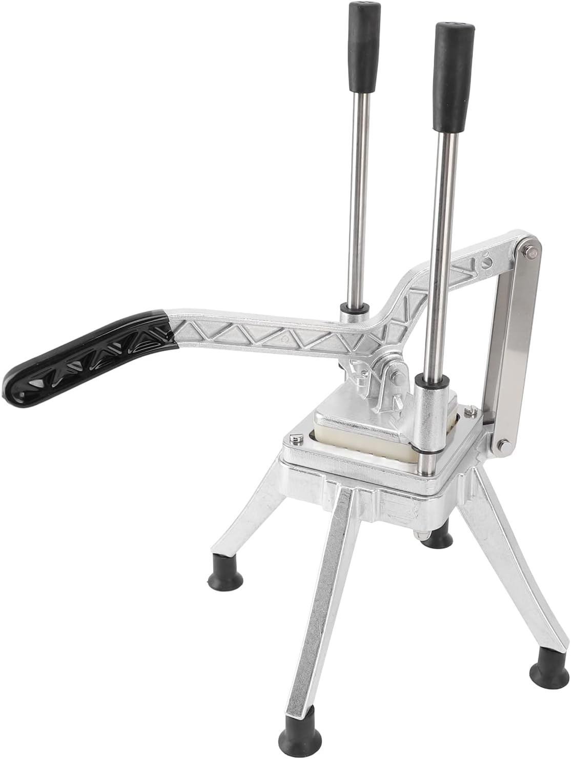 Asixxsix Commercial Vegetable Chopper, Aluminum Alloy French Fry Cutter with 3 Replacement Blades Manual Operated Onion Dicer for Restaurants Home Kitchen