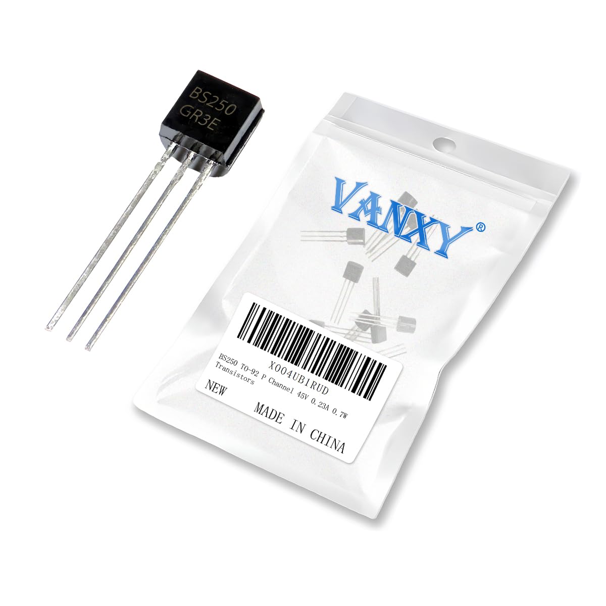 10 transistor BS250 TO-92 a canale P, 45 V, 0,23 A, 0,7 W