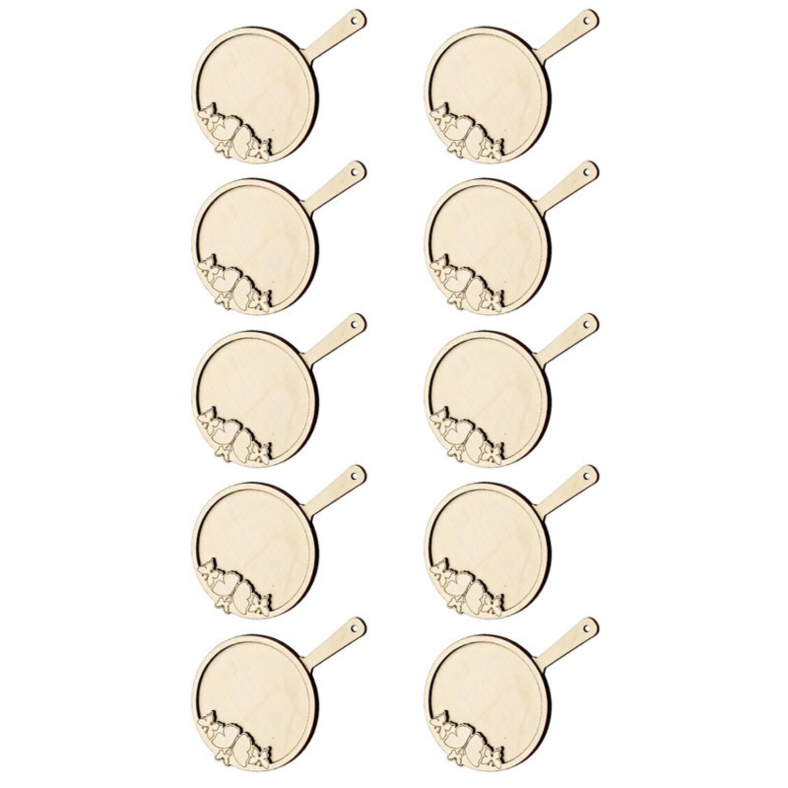 PANGBOER 10Pcs Unfinished Wooden Fan Shape Cutout Unpainted Wooden Handheld for Painting Wedding Decoration Cultural Event Ancient Fashion