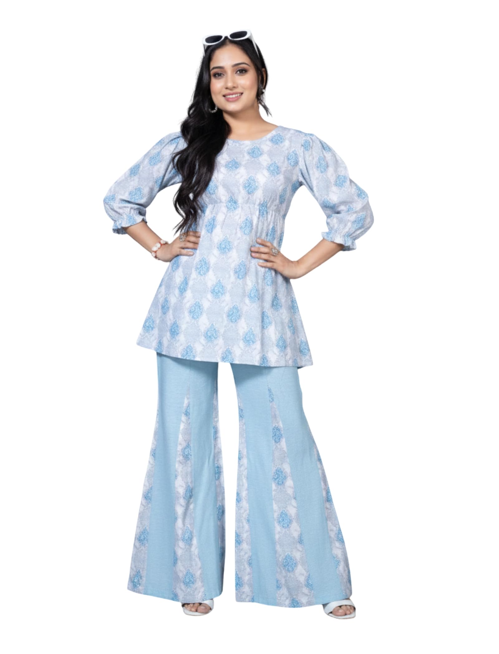 amzira Women's Cotton Floral Printed Kurta Pant Set with Round Neck 3/4 Sleeeve Standard Length and Pull On Closure Type | Womens Co-Ord Set-picture-21
