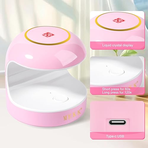 Miniatura 5 de MEKK Mini luz UV para uñas de gel, lámpara de uñas LED UV de un solo dedo de 18 W, lámpara portátil de curación profesional pequeña, diseño compacto