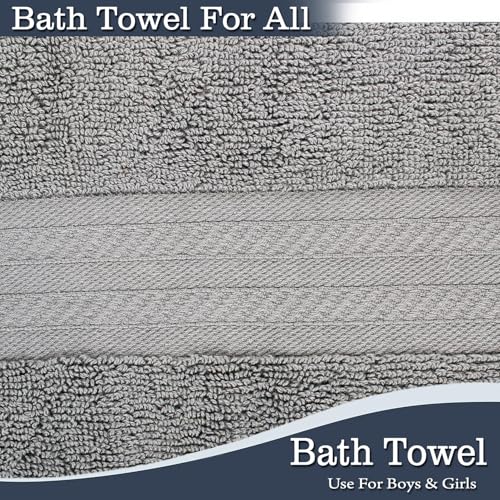 Image of FRESH FROM LOOM 500 GSM Towels for Bath | Ultra-Premium 100% Pure Cotton| Quick Dry Towel Set for Men & Women | Skin Friendly & Hypoallergenic | Water Absorber (27 x 54 Inch | Grey) 4pc