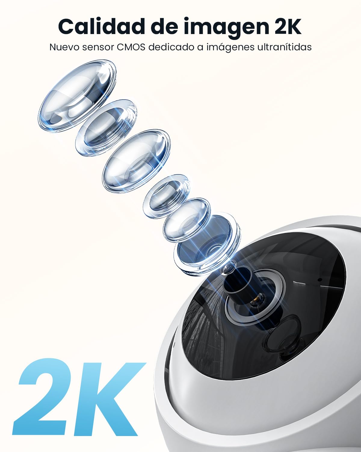 ieGeek 2.4/5GHz Camara Vigilancia WiFi Interior 2K 360°PTZ, Cámara Vigilancia Interior para Bebes/Mascotas/Seguridad Casa, Seguimiento Automático, Voz Bidireccional, Detección Humanoide, Alarma, 2Pack