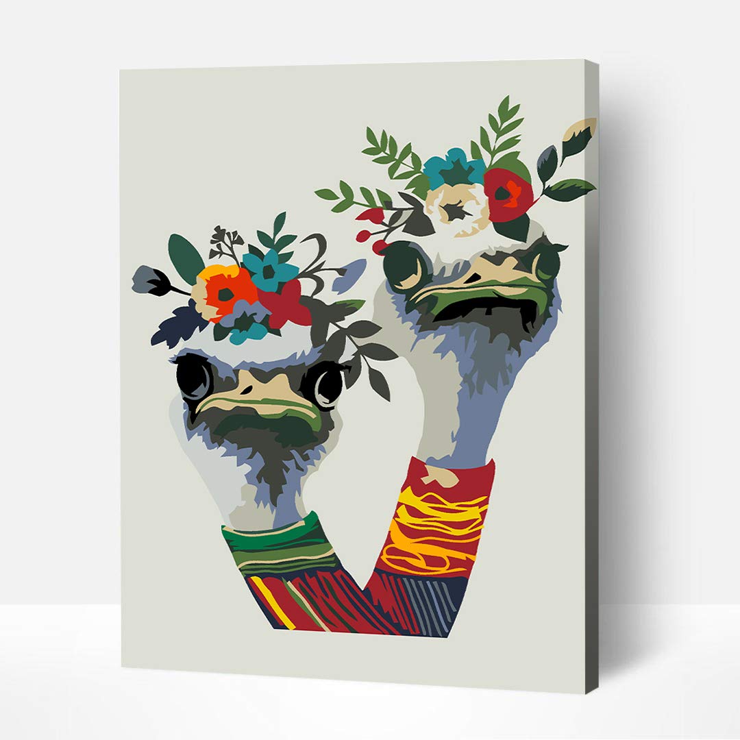 Artwille - Kit per pittura acrilica fai da te con numeri, per adulti e bambini, 35 x 45 cm, motivo: Owens in corona
