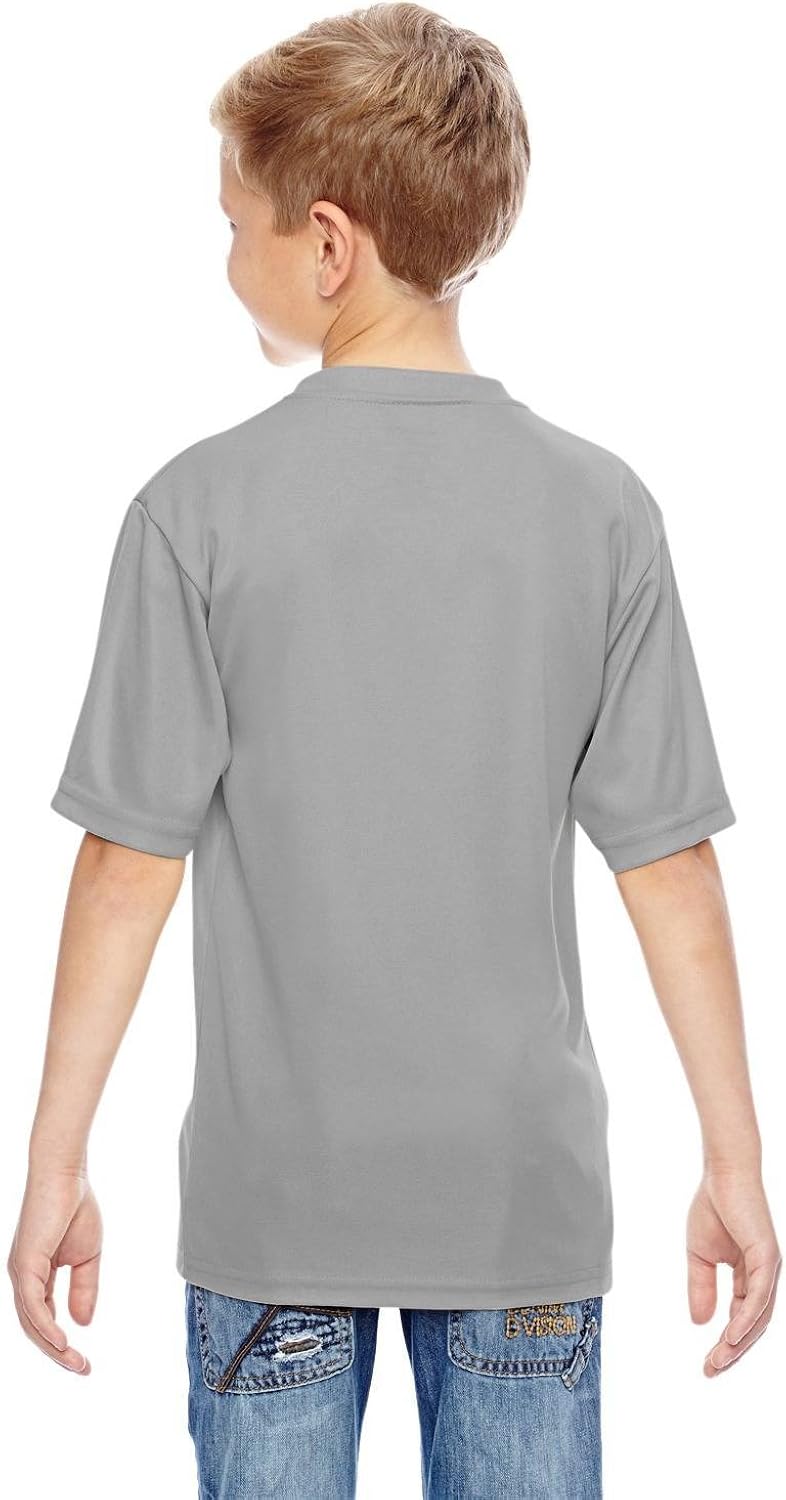 Augusta Sportswear Boys' Wicking Tee Shirt Silver Large
