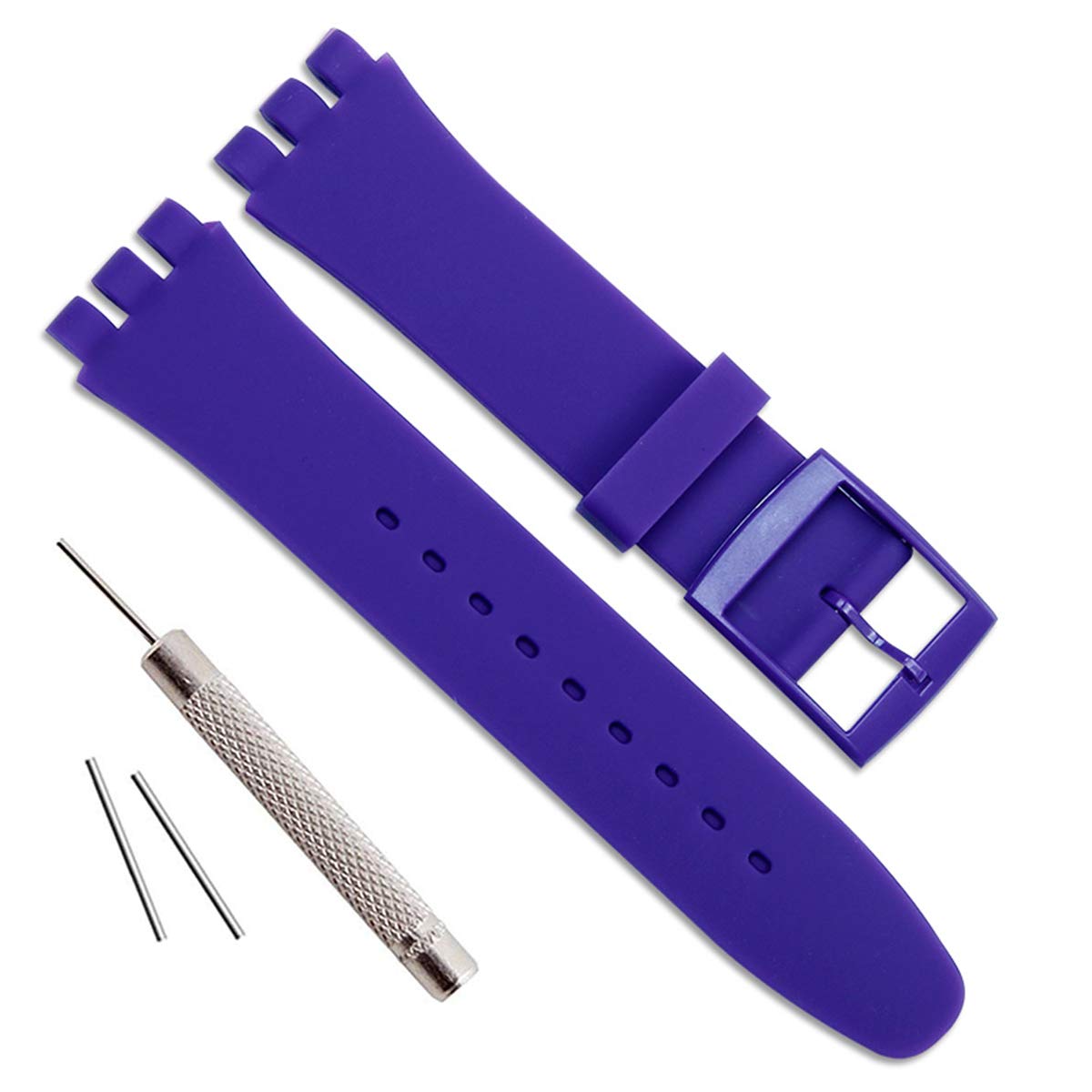 Replacement Waterproof Silicone Rubber Watch Strap Watch Band for Swatch (17mm 19mm 20mm) (17mm, Blue) (B074Z64Q31) Amazon Price History, Amazon Price Tracker