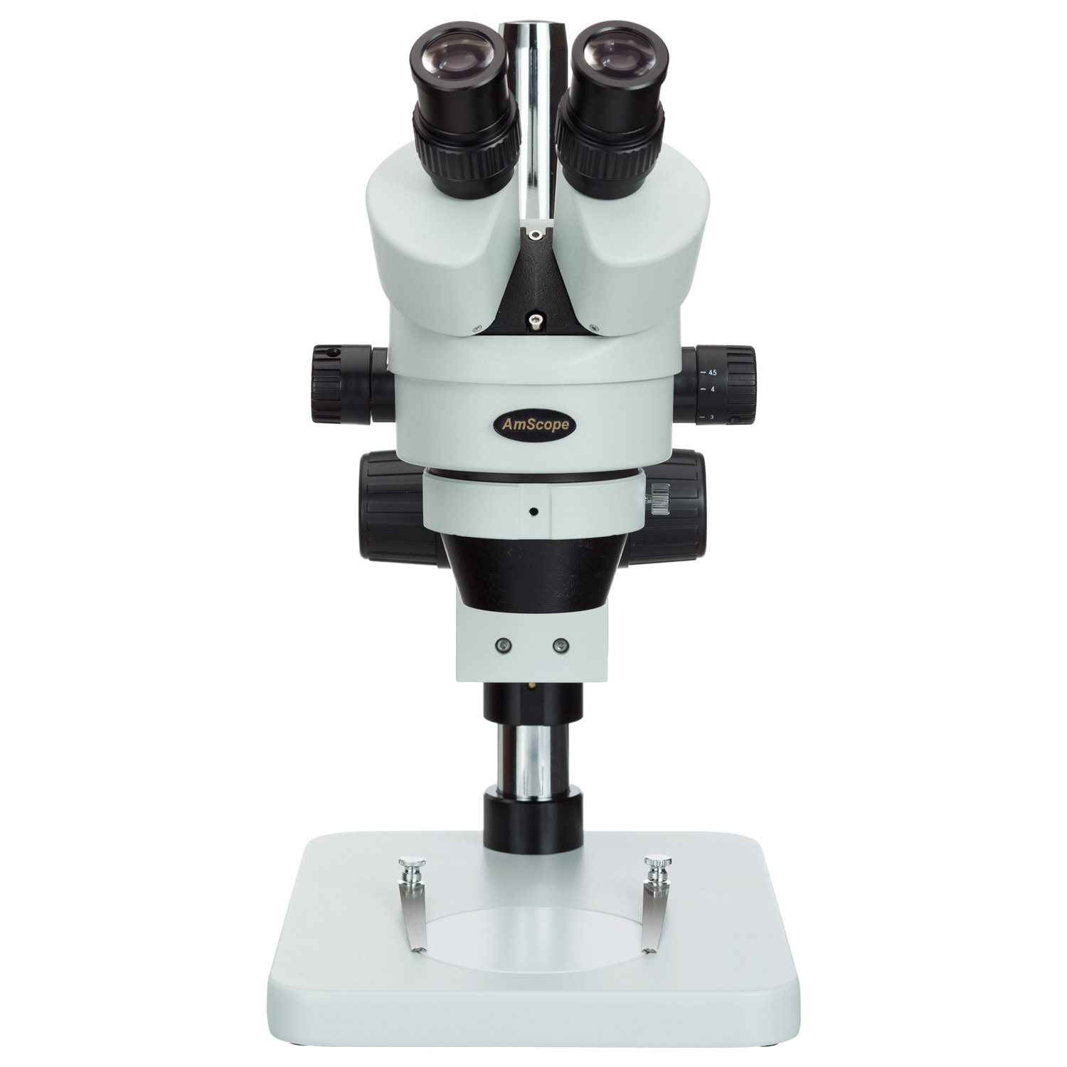 AmScope sm-1bs-v203 7 x -45 X prismáticos Zoom microscopio estéreo con tabla Pilar Soporte