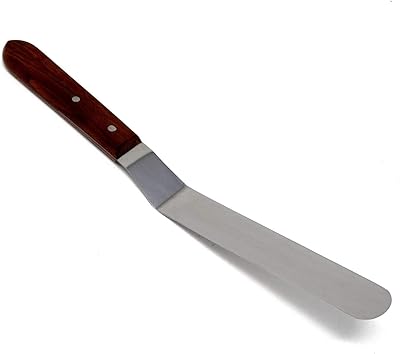 A2Z-WHA002 Stainless Steel Lab Spatula with Wooden Handle, 7