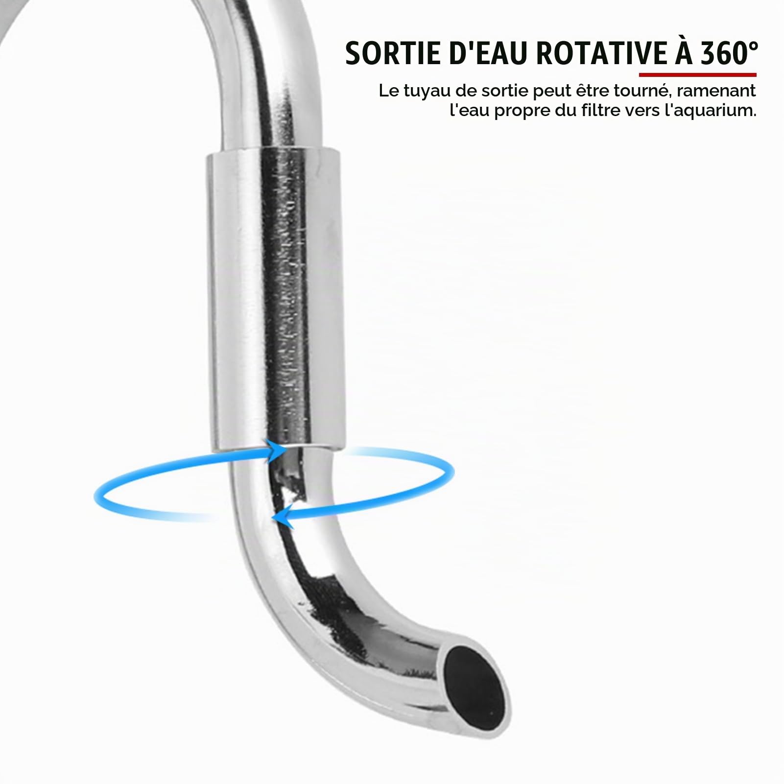 Sortie d'entrée en Acier Inoxydable d'écumeur de Surface de Tuyau de lis en métal pour Le réservoir planté d'aquarium(12)