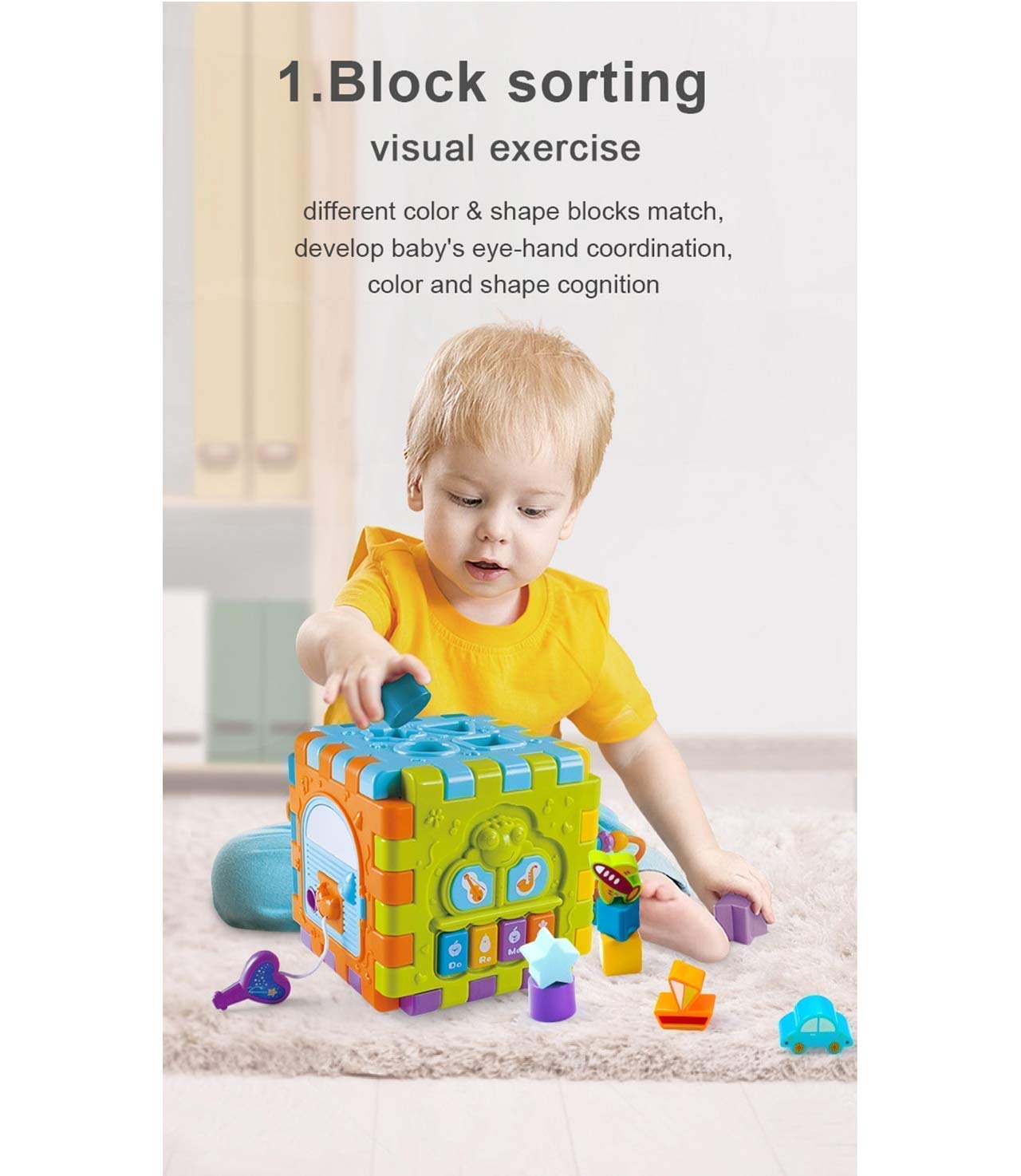 Cable World Activity Cube - Toddler Learning Toy -3 Cable World Activity Cube - Toddler Learning Toy -3