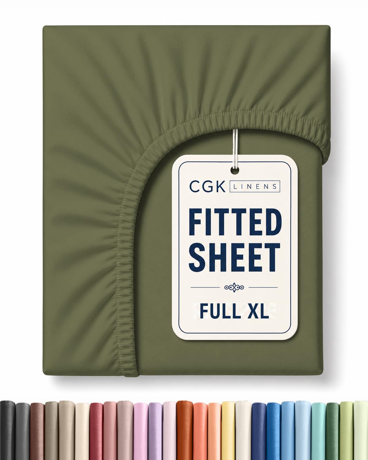 Full XL Fitted Sheet - Single Fitted Sheet Only - Deep Pockets - Sage Green