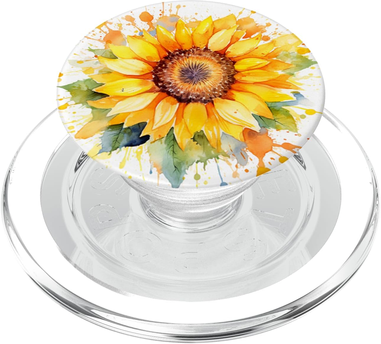 Watercolor Sunflower PopSockets PopWallet for MagSafe