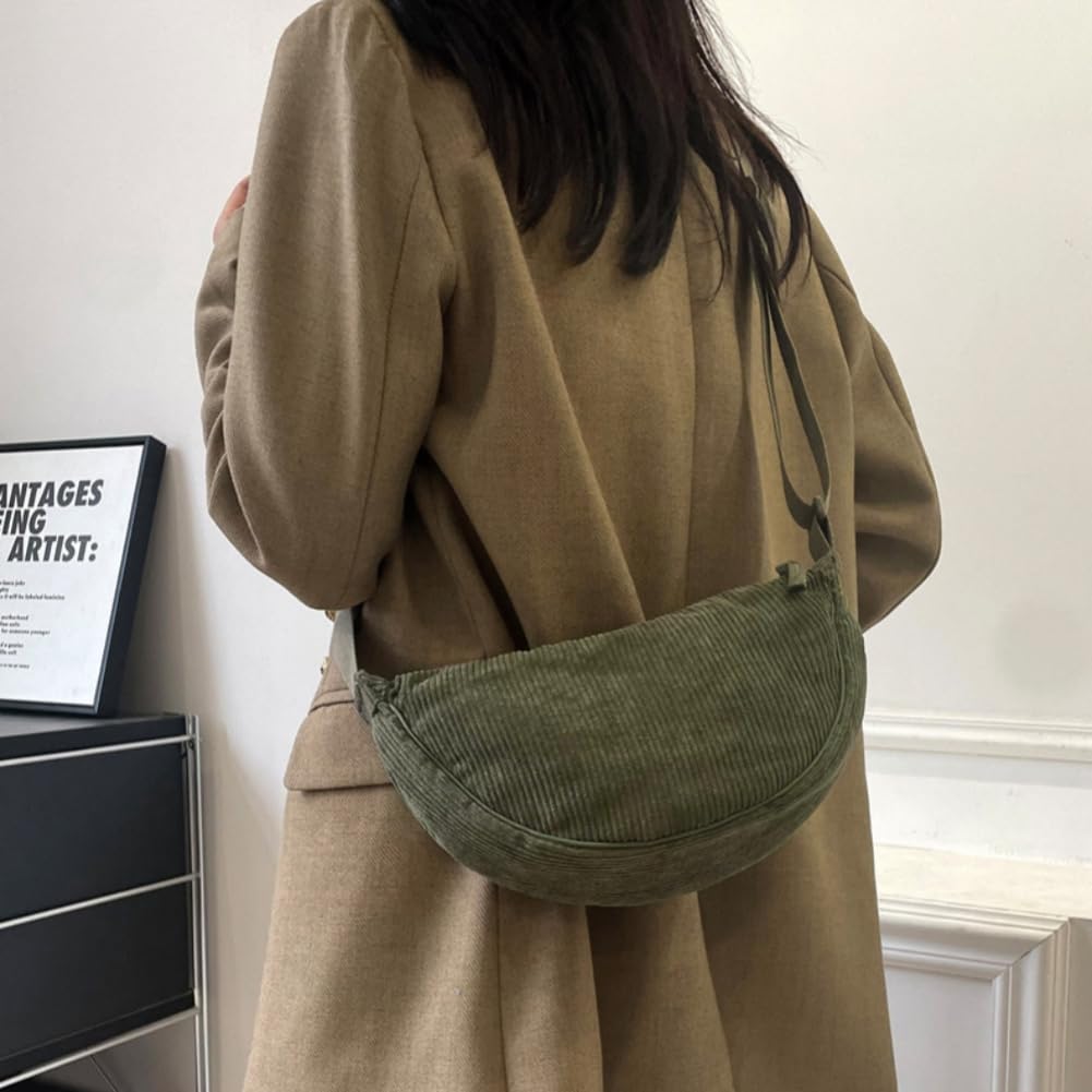 Aucuu Borsa a Tracolla in Nylon, Borsa a Tracolla a Mezzaluna da Donna, Borsa a Spalla con Tracolla Regolabile, Messenger Crossbody Bag per Shopping Viaggio
