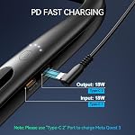 NEWDERY Pack batterie pour Meta Quest 3S/3, 10000mAh Banque d'alimentation en col suspendu pour extra 3-5H L'heure du jeu, PD Chargeur rapide pour Meta Quest 3S/3/2/Pro, Pico4, HTC Vive, PSVR2 - noir
