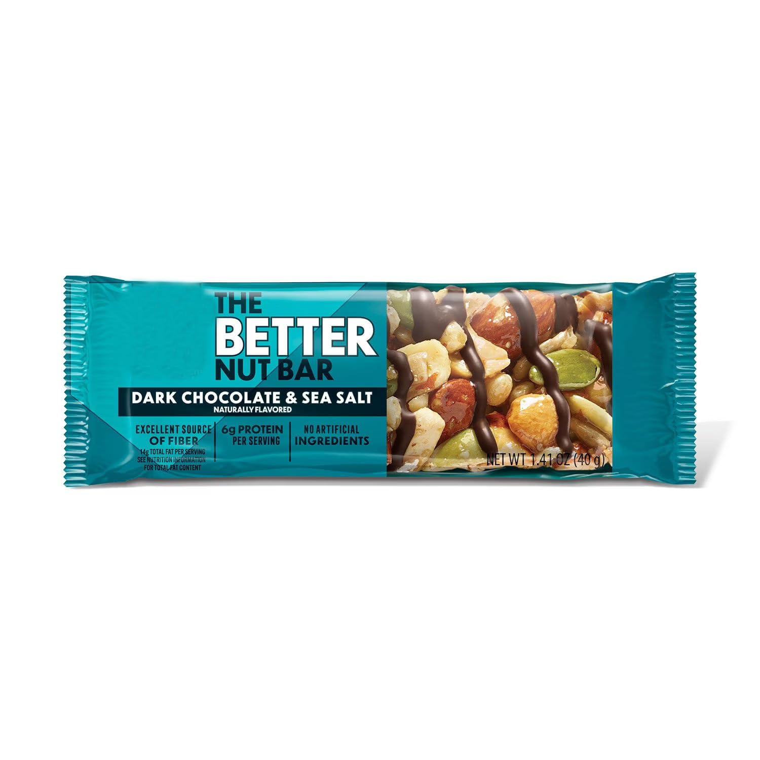 The Better Nut Bar, Dark Chocolate and Sea Salt High Protein Energy Snack Bars Clean Ingredients Individually Wrapped 1.4 oz Bars 24 Count Pack Of 1