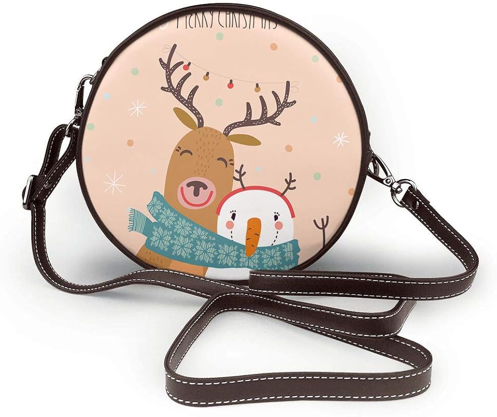 AOYEGO Funny Merry Christmas Leather Crossbody Bag for Women Handbags