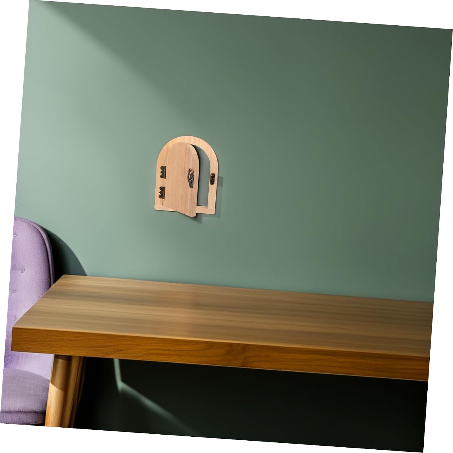 2pcs Wooden Fairy Tale Door Socket Cover Childproof Electrical Outlet Safety Cap Decorative Door for Decor