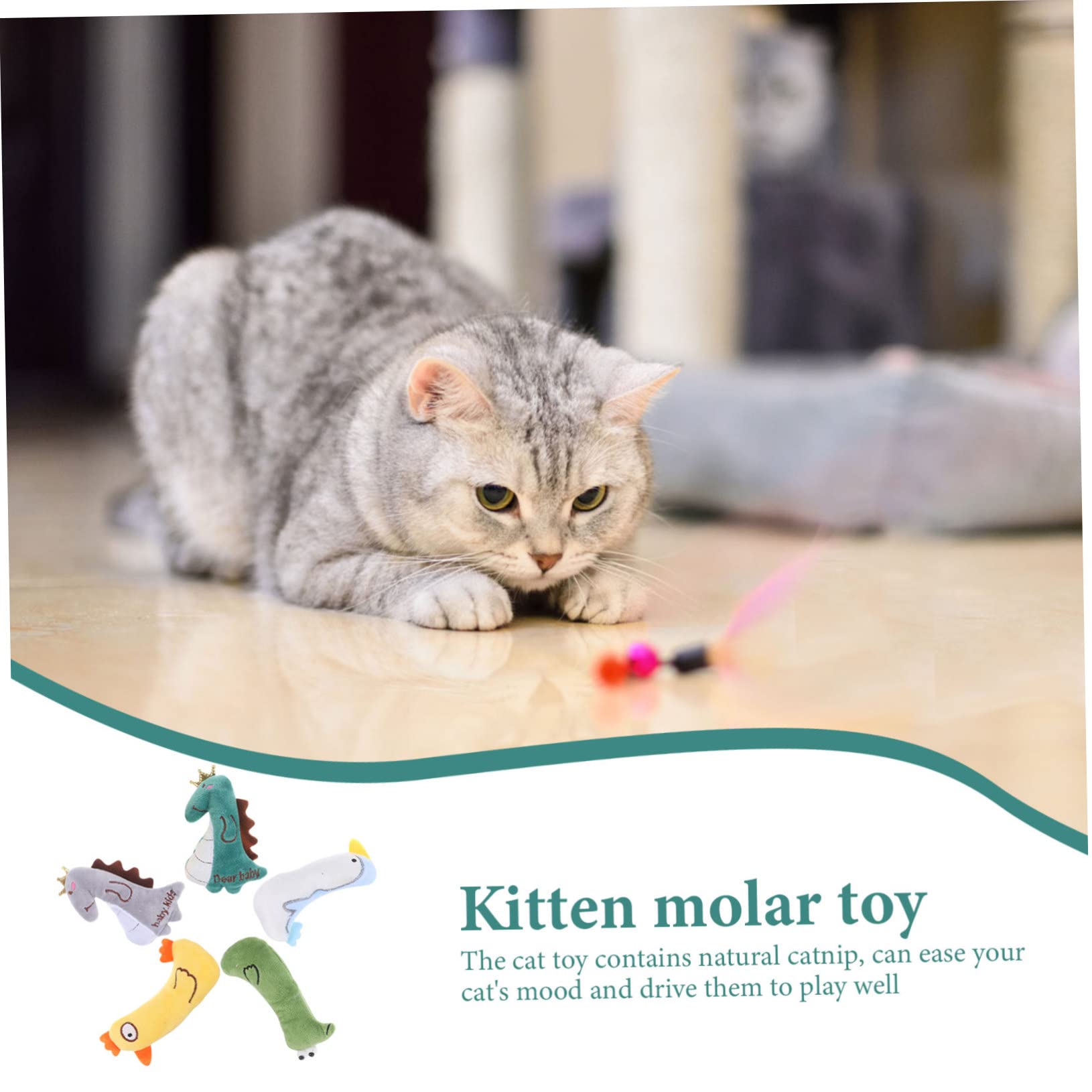 Yardwe 25pièces Jouets Cataire pour Jouets à Mordre Remplis Herbe à Chat Poule Serpent Canard
