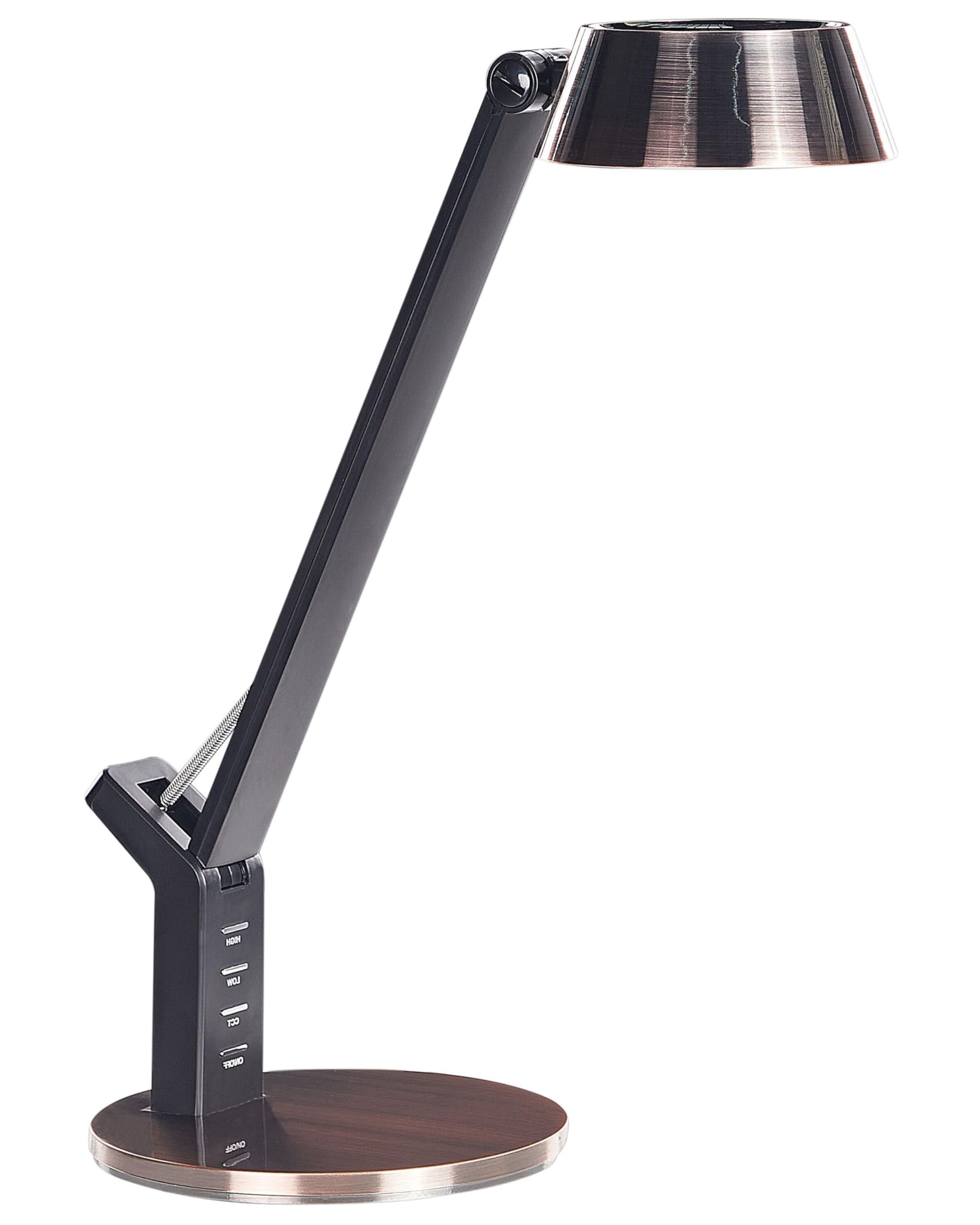 Beliani Lámpara de oficina LED de metal cobrizo 40 cm brazo ajustable usb Chamaeleon