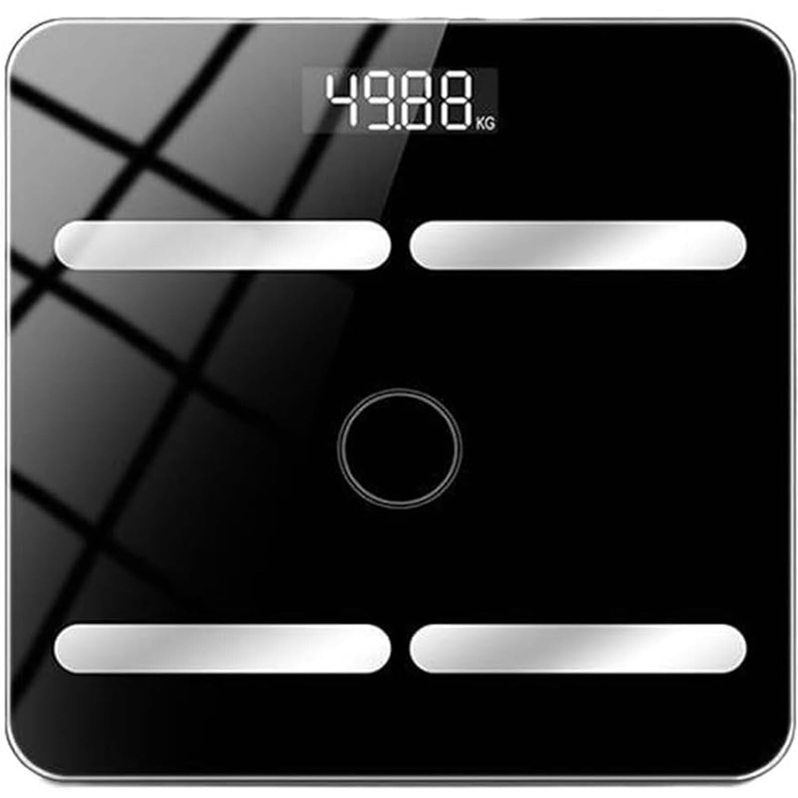 Cyfrowa Waga Waga Do Pomiaru Tkanki Tłuszczowej Bluetooth Cyfrowy Wyświetlacz Waga Waga Łazienkowa Wielofunkcyjna Waga łazienkowa(Black)