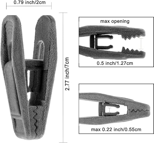 Miniatura 8 de Clips de fieltro para colgar, paquete de 80 clips para pantalones para perchas de terciopelo, clips fuertes para colgar bebés para uso con colgador