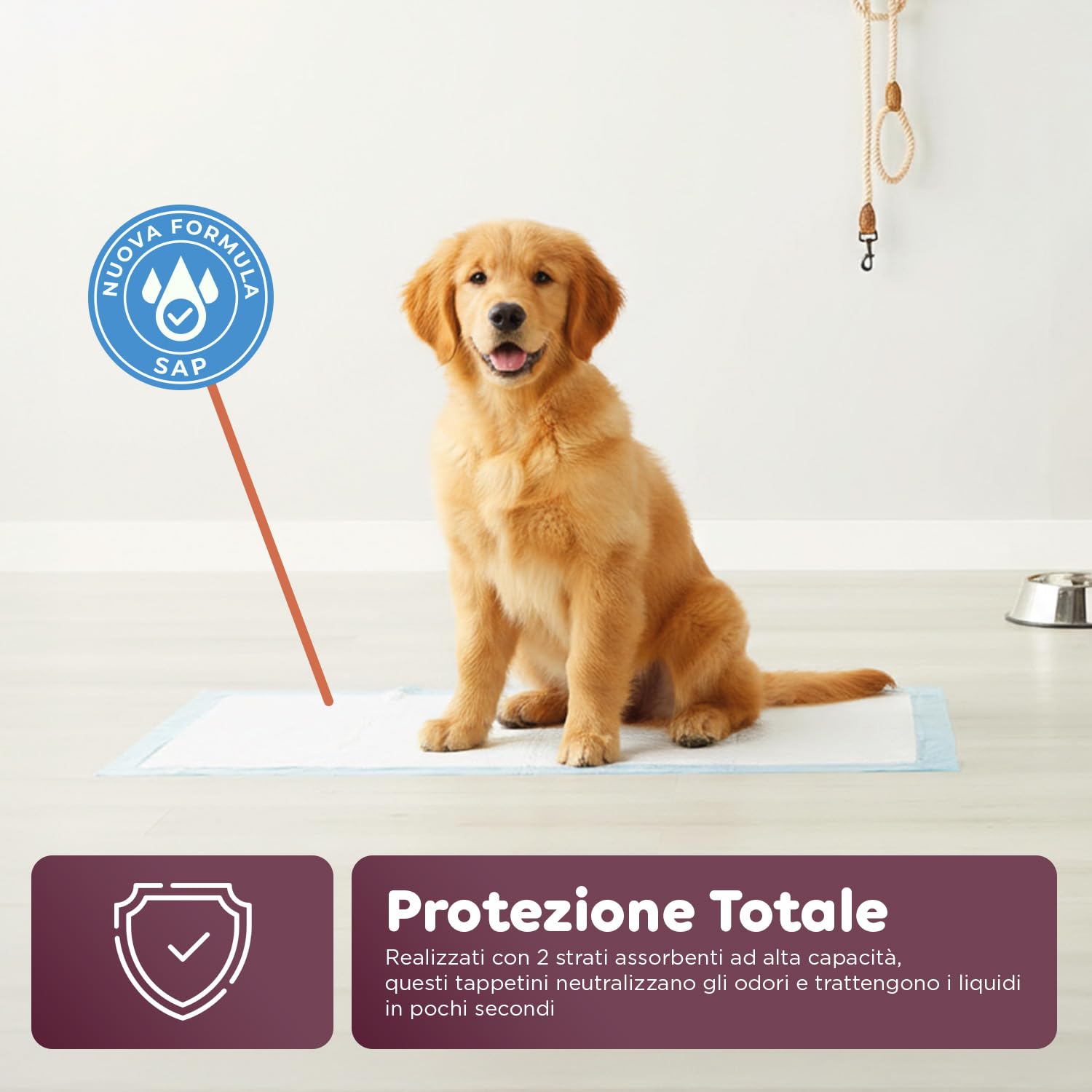 Avilia – Set Traversine Cani con Adesivi Anti-Odore, Assorbenza SAP Potenziata, Uso per Addestramento e Supporto Igienico Domestico, Dermatologicamente Sicure (150, Essential 60x90 cm)