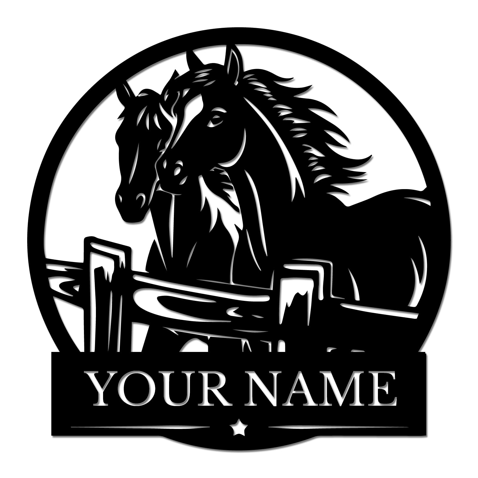 Personalized Horse Barn Sign, Custom Ranch Name Metal Art, Equestrian Wall Decor, Farmhouse Entry Plaque, Horse Lover Gift for Stable or Home (Style-3)