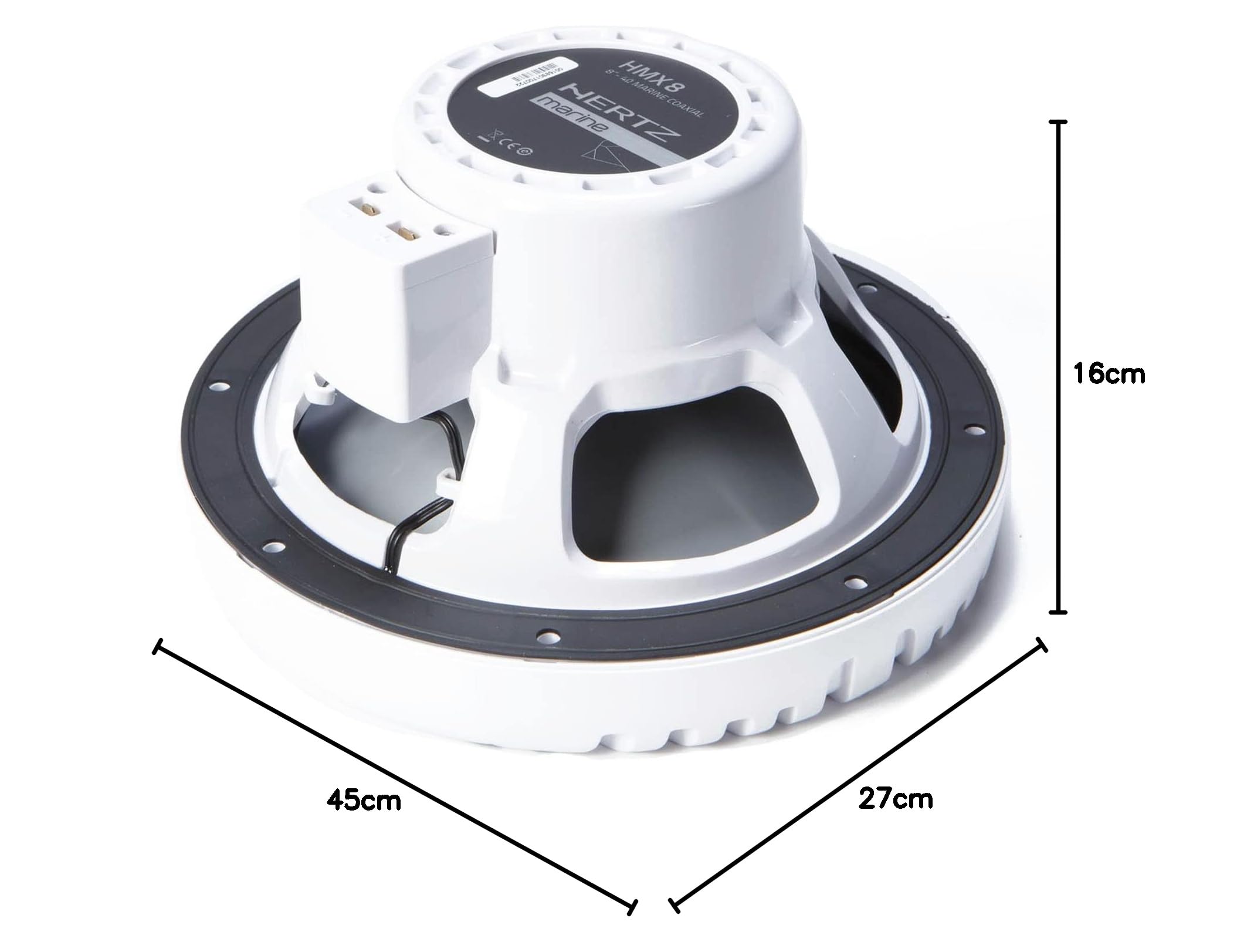 Hertz HMX 8-TW - Coppia di altoparlante coassiale marine 200mm bianco – Prestazioni estese per ambienti nautici ad alta esposizione