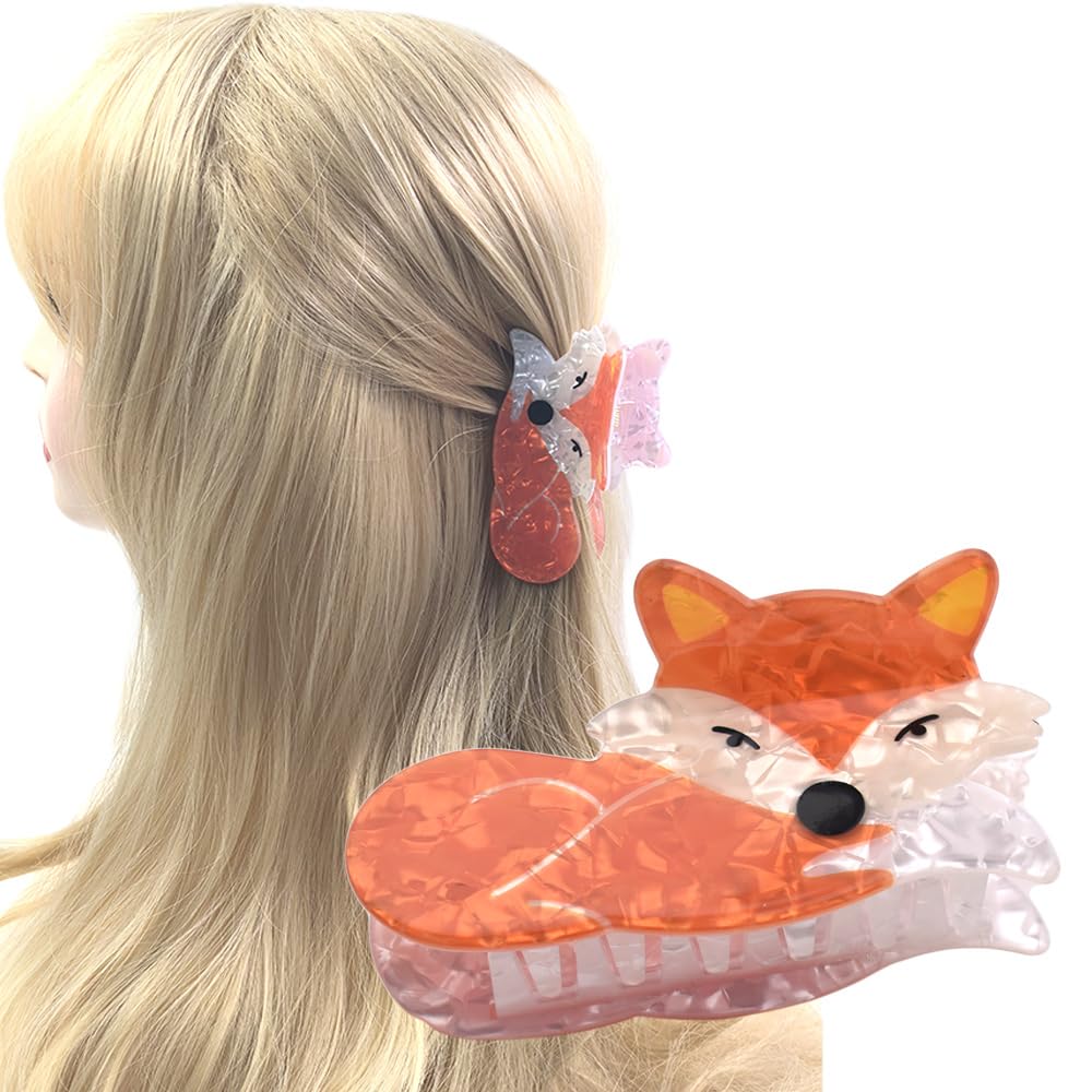 Fox Shape Hair Claws 3.5" Light Weight Hair Accessories Plastic for Women Girls Medium Hair Clip - Image 6