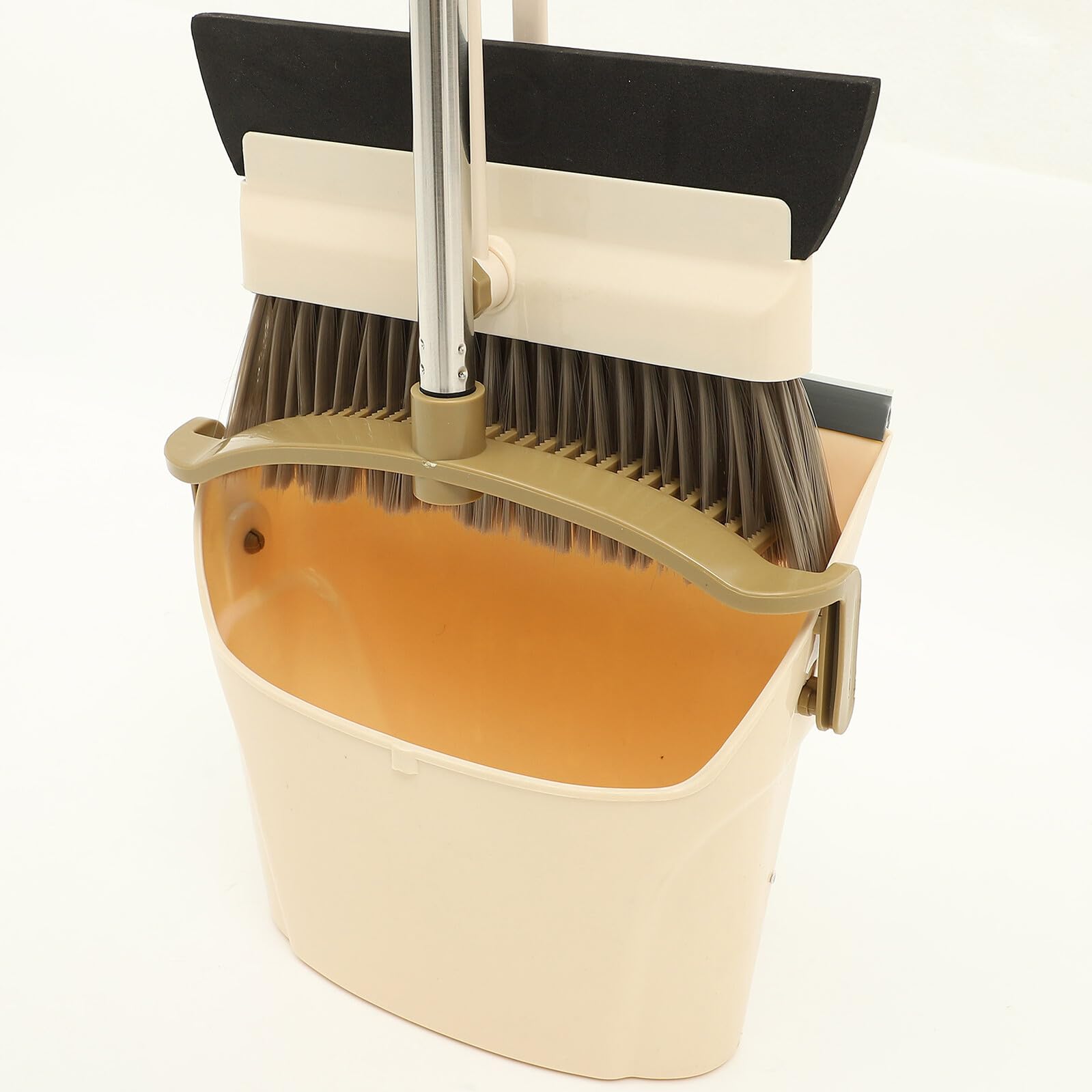 TOYANDONA Set Scopa e Paletta Kit Completo Facile da Usare Manico in Plastico e Metallo per Pulizia Casa e Bagno, per Pavimenti e Cortile